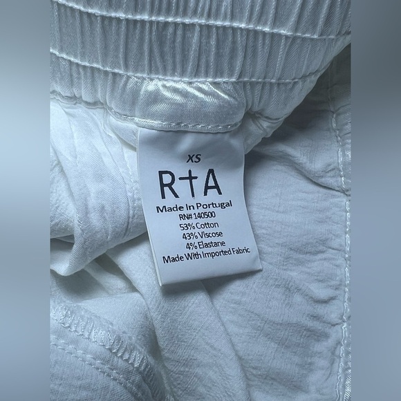 RtA Women's Finn Cropped White Jogger Pants,Zipper Pocket,XS,Great Condition - Picture 7 of 7